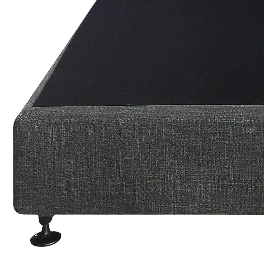 Queen Ensemble Bed Base Platinum Graphite Linen Fabric