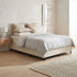 Palermo Queen Ensemble Bed Base Platinum Natural Sand Linen Fabric