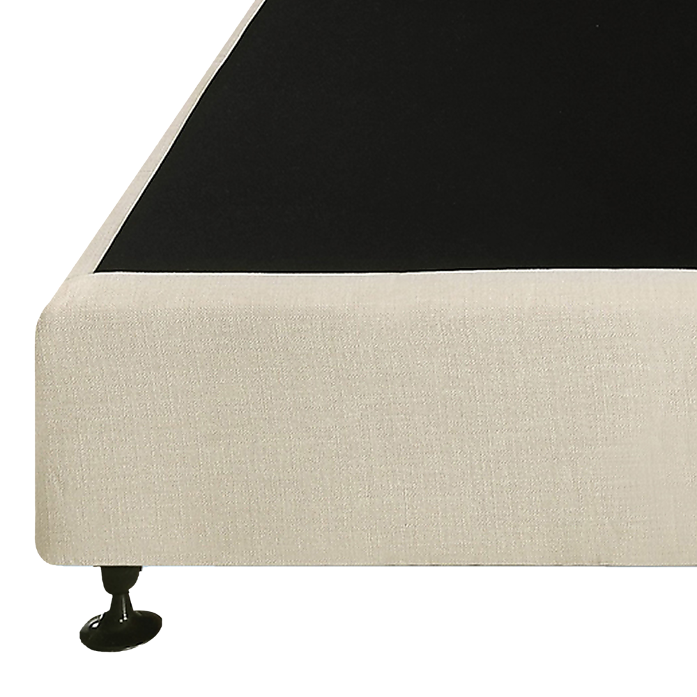 Queen Ensemble Bed Base Platinum Natural Sand Linen Fabric