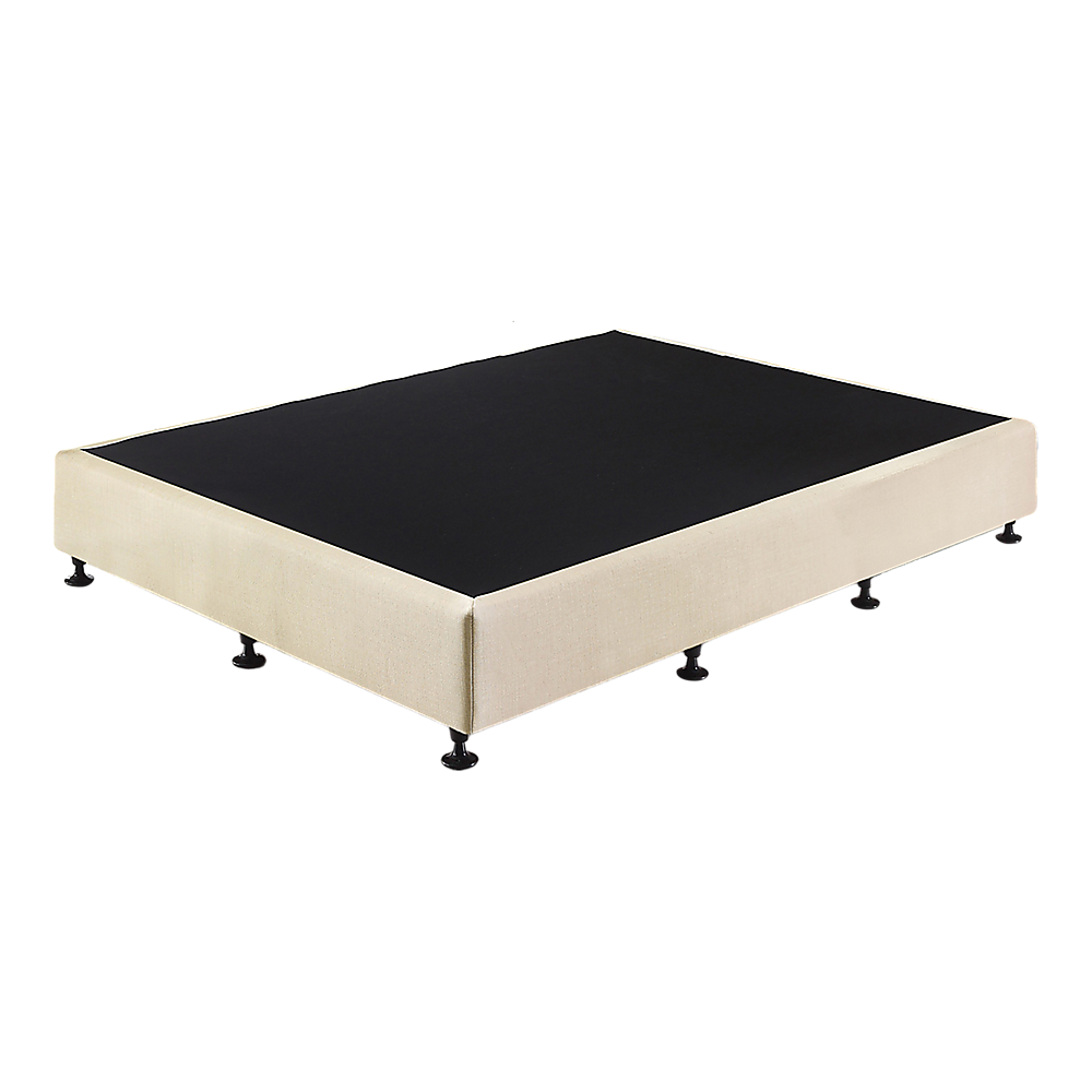 Queen Ensemble Bed Base Platinum Natural Sand Linen Fabric