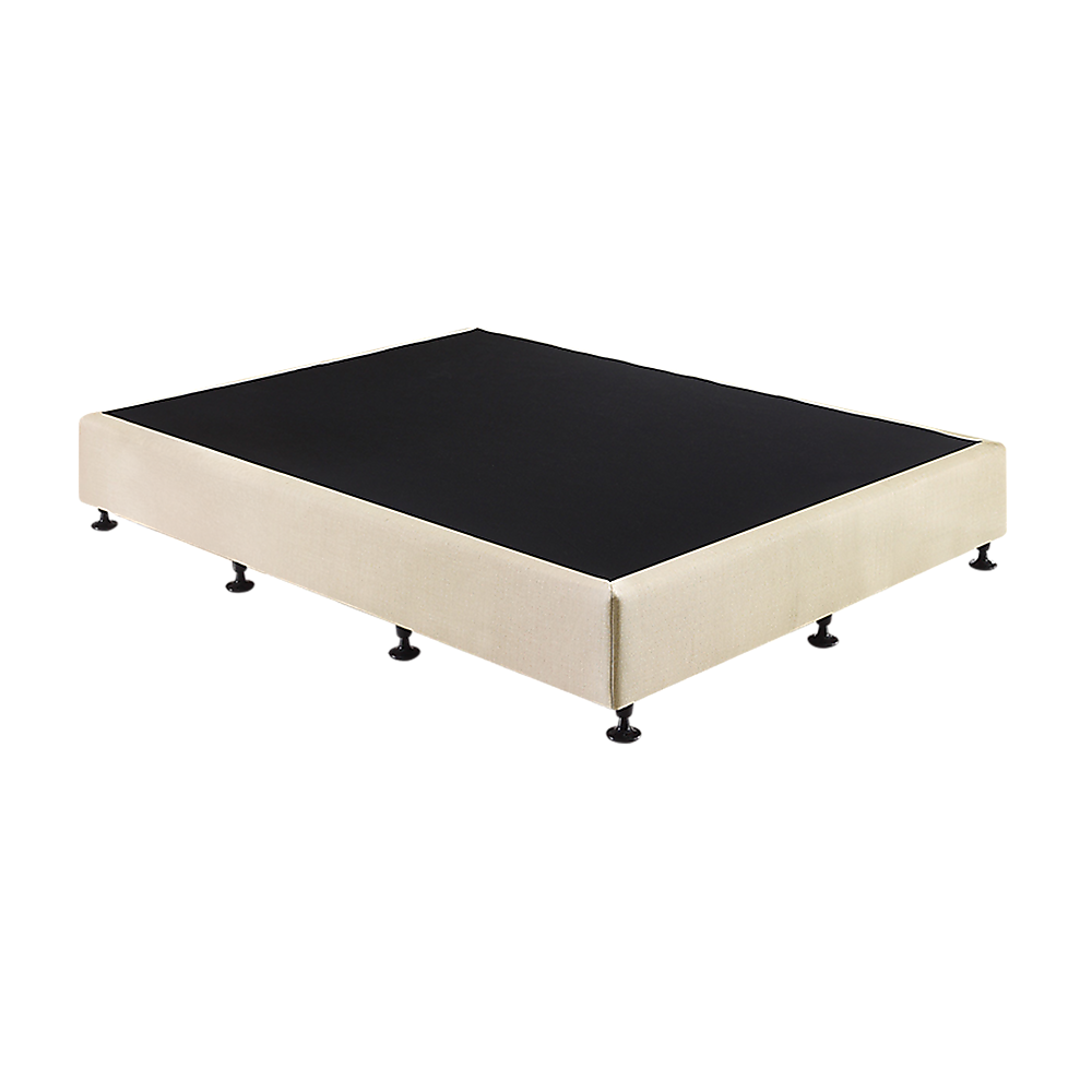 Queen Ensemble Bed Base Platinum Natural Sand Linen Fabric