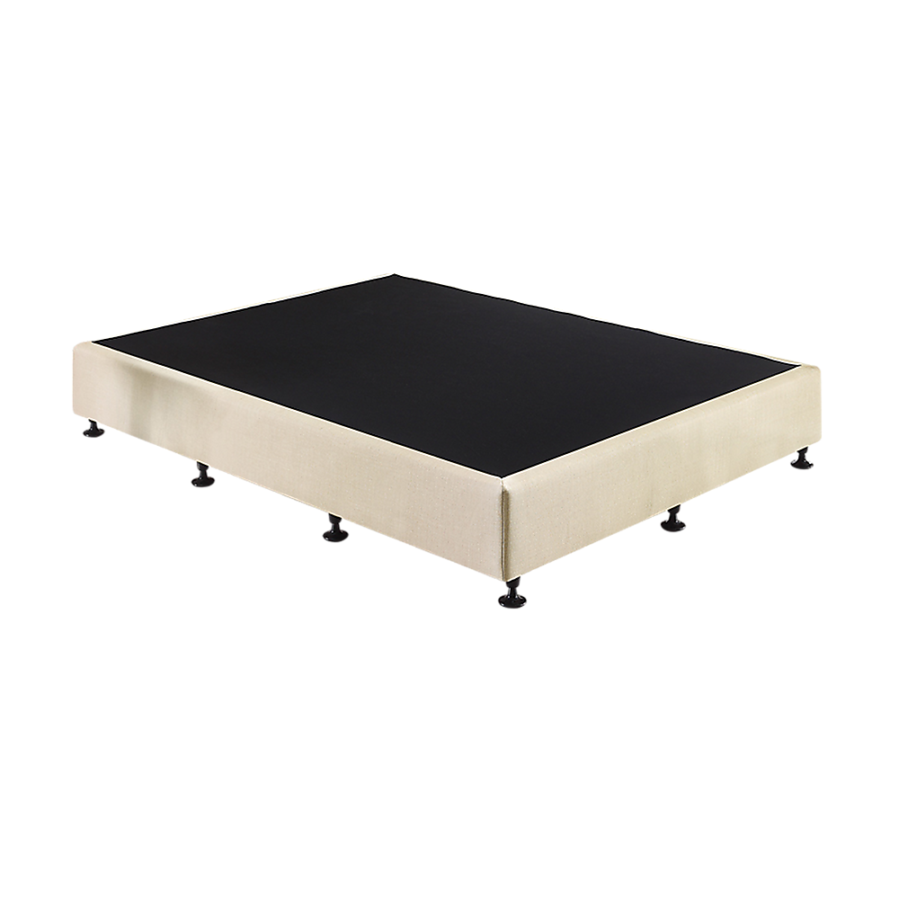 King Single Ensemble Bed Base Platinum Natural Sand Linen Fabric