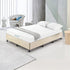 King Single Ensemble Bed Base Platinum Natural Sand Linen Fabric