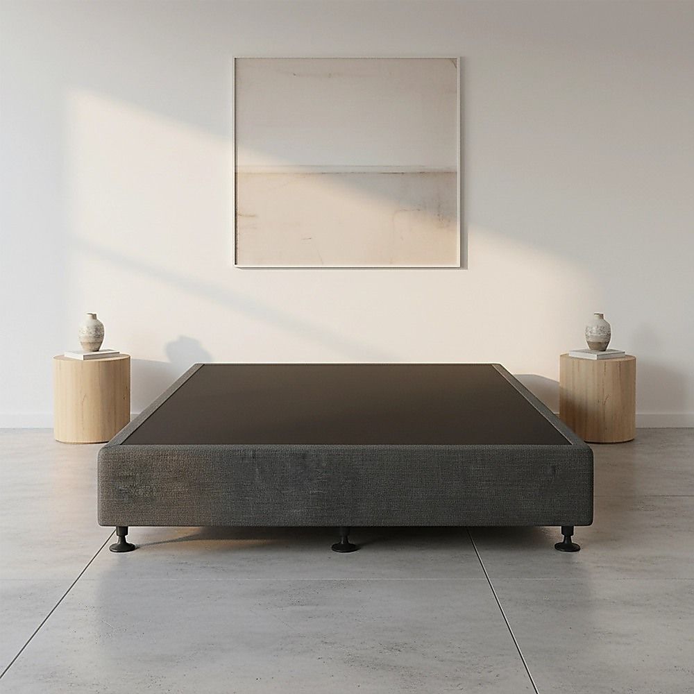 Palermo King Single Ensemble Bed Base Platinum Graphite Linen Fabric