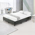 King Single Ensemble Bed Base Platinum Graphite Linen Fabric