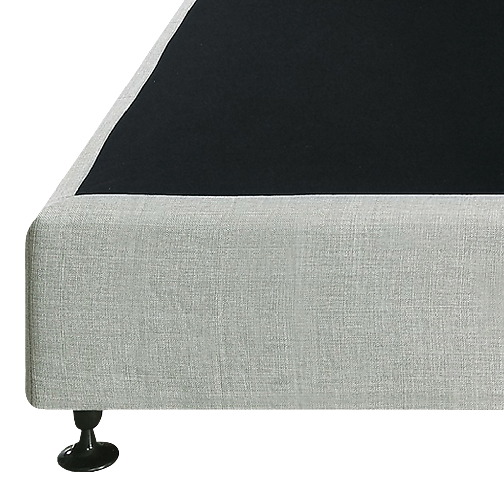 King Single Ensemble Bed Base Platinum Light Grey Linen Fabric