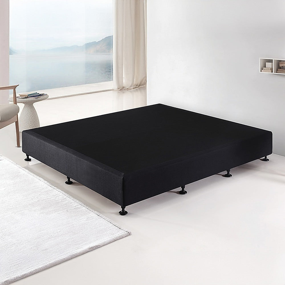 Palermo King Ensemble Bed Base Midnight Black Linen Fabric