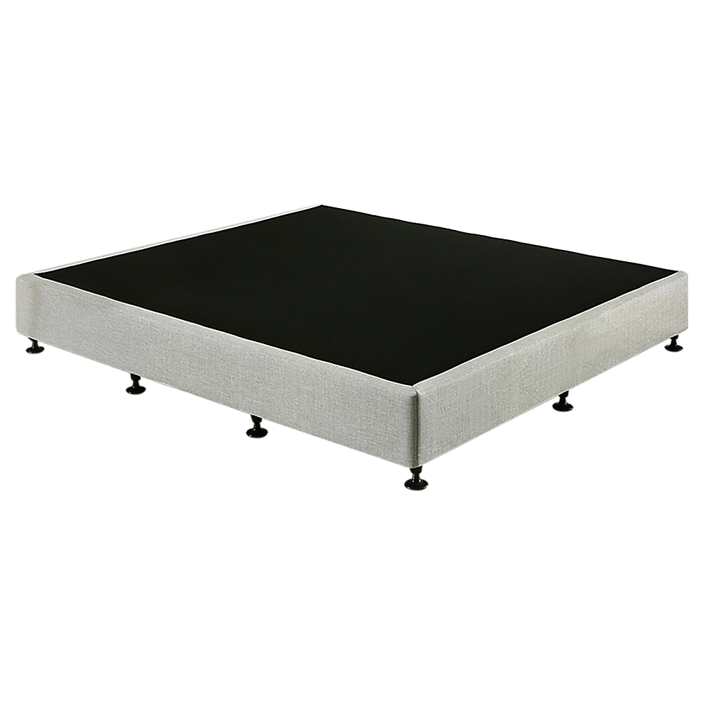 King Ensemble Bed Base Platinum Light Grey Linen Fabric