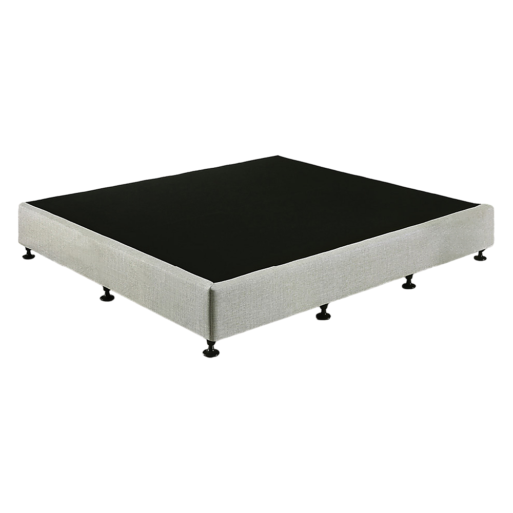 King Ensemble Bed Base Platinum Light Grey Linen Fabric