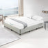 King Ensemble Bed Base Platinum Light Grey Linen Fabric