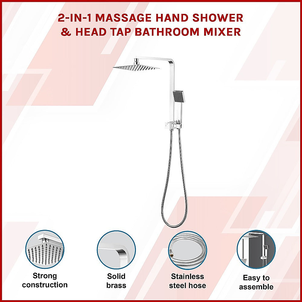 2-in-1 Massage Hand Shower & Head Tap Bathroom Mixer