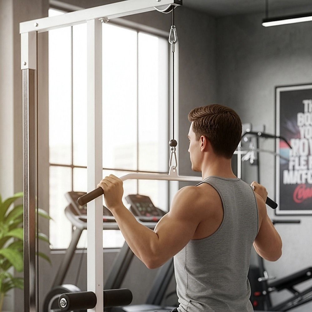 Home Fitness Multi Gym Lat Pull Down Workout Machine Bench Exercise