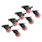8 x 2" Polyurethane Castor Wheels - Swivel and 4 with brake