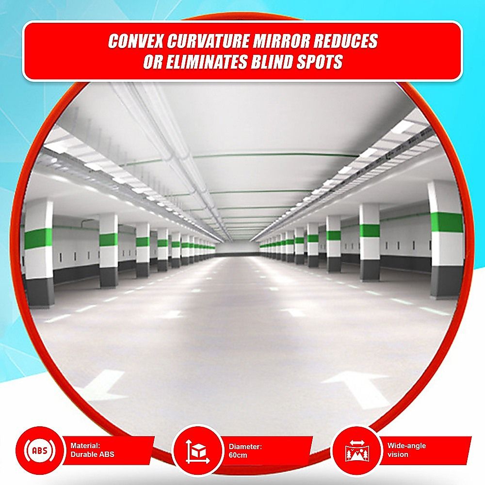 60cm Convex Traffic Safety Mirror Wide Angle for Driveway, Car Park & Security
