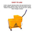 20L Deluxe Mop Wringer Bucket Side Press Janitor Commercial Cleaning