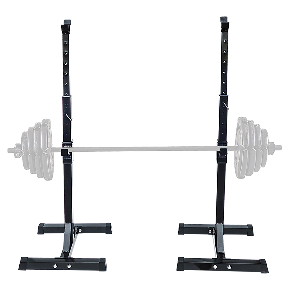 Adjustable Squat Rack Pair Steel Barbell Bench Press Stands Gym Home