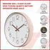 Modern Rose Gold Wall Clock – Silent Non-Ticking Quartz Battery Operated Design