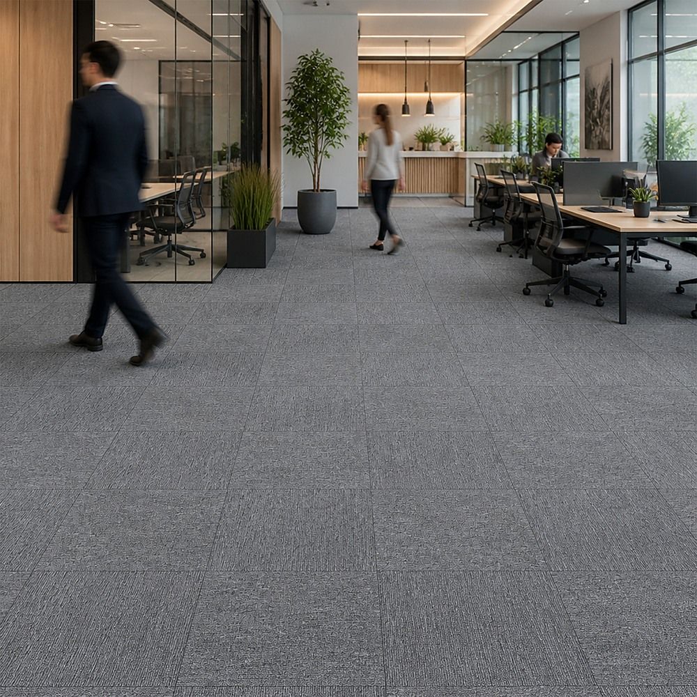 5m² Box of Premium Grey Carpet Tiles for Commercial and Home Flooring