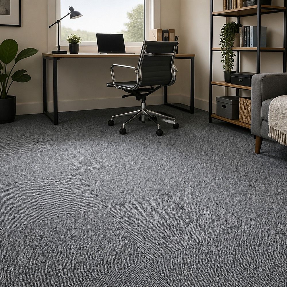 5m² Box of Premium Grey Carpet Tiles for Commercial and Home Flooring