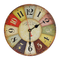 Large Colourful Wall Clock Kitchen Office Retro Timepiece