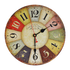 Large Colourful Wall Clock Kitchen Office Retro Timepiece