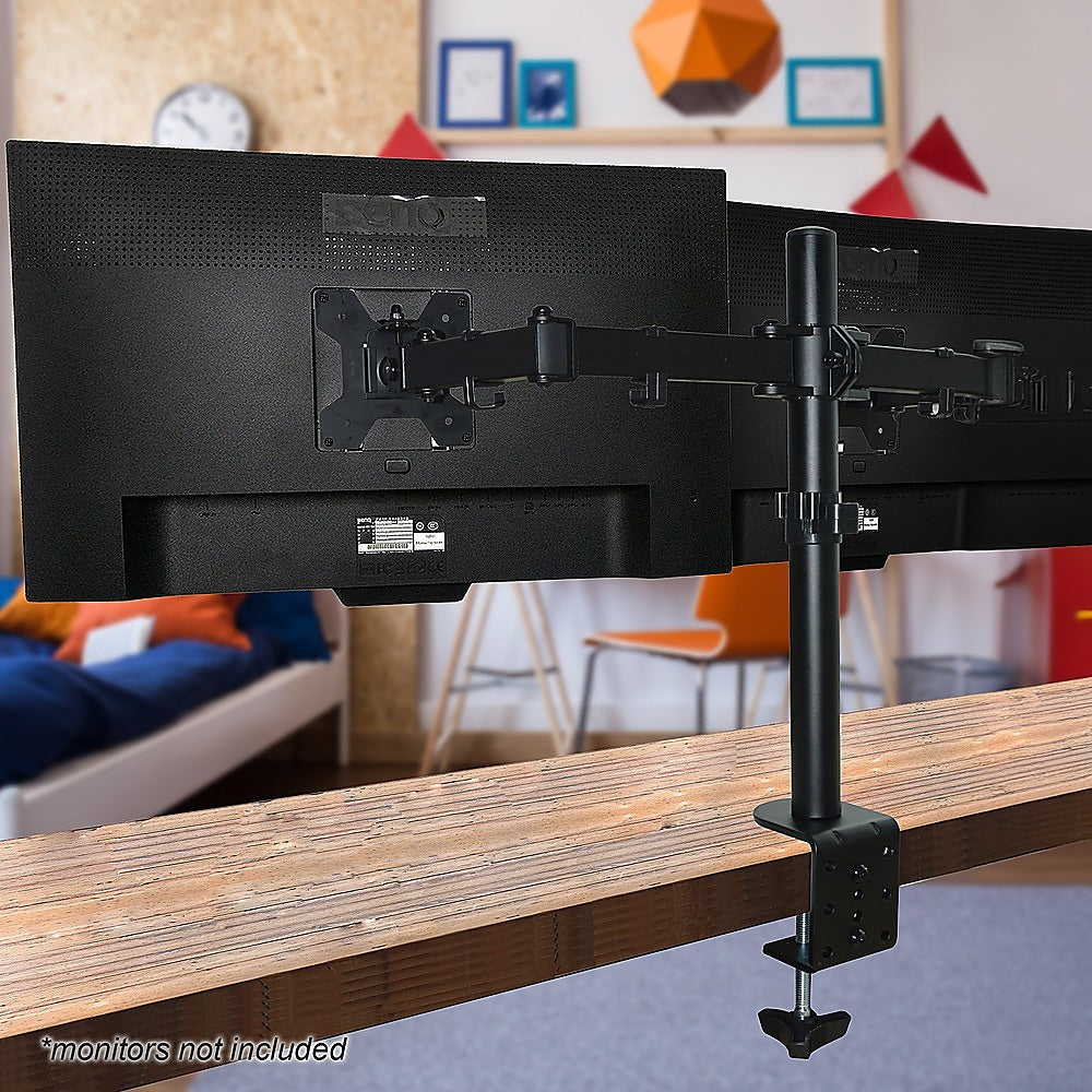 Dual LCD Monitor Desk Mount Stand Adjustable Fits 2 Screens Up To 27"