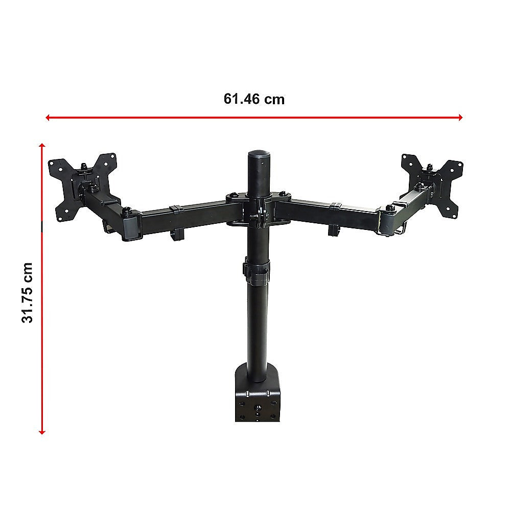 Dual LCD Monitor Desk Mount Stand Adjustable Fits 2 Screens Up To 27