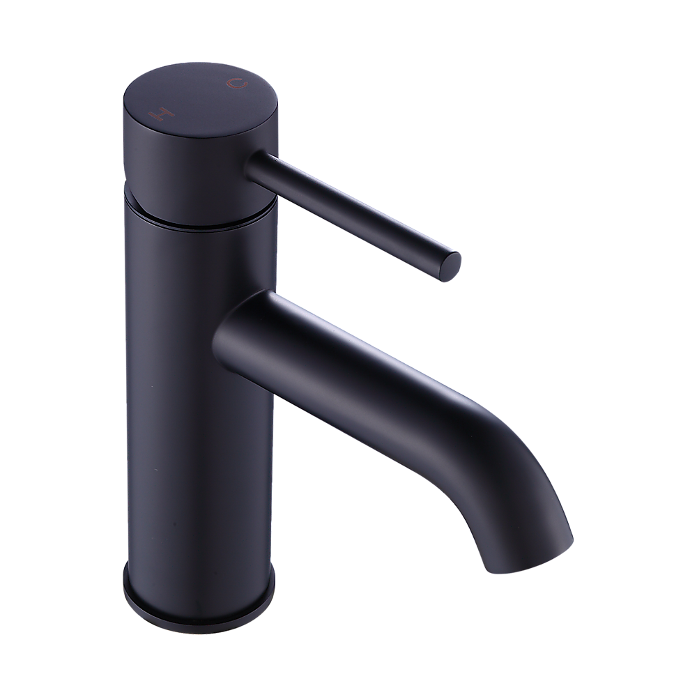 Solid Brass Bathroom Basin Mixer Tap, WELS 5-Star, Matte Black