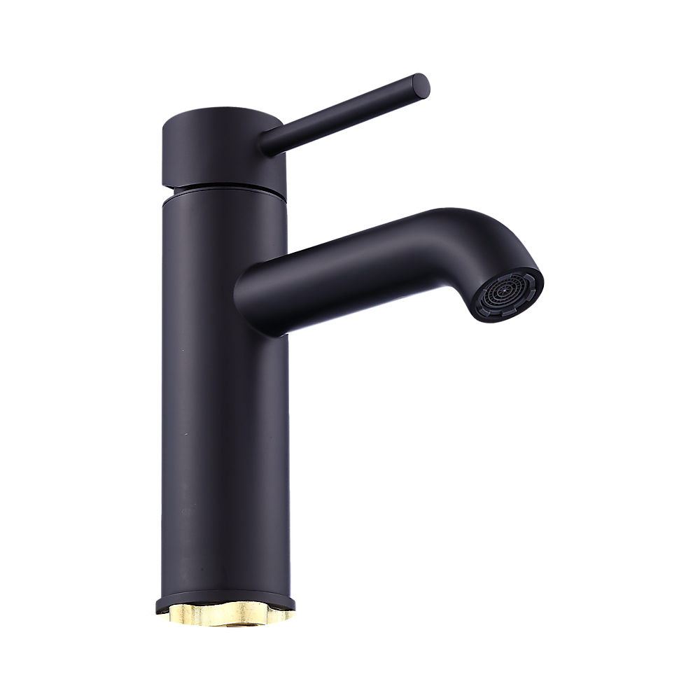 Solid Brass Bathroom Basin Mixer Tap, WELS 5-Star, Matte Black