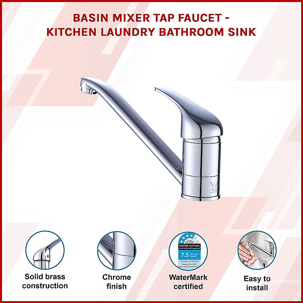 Basic Kitchen Mixer Tap in Polished Chrome, WELS 4-Star