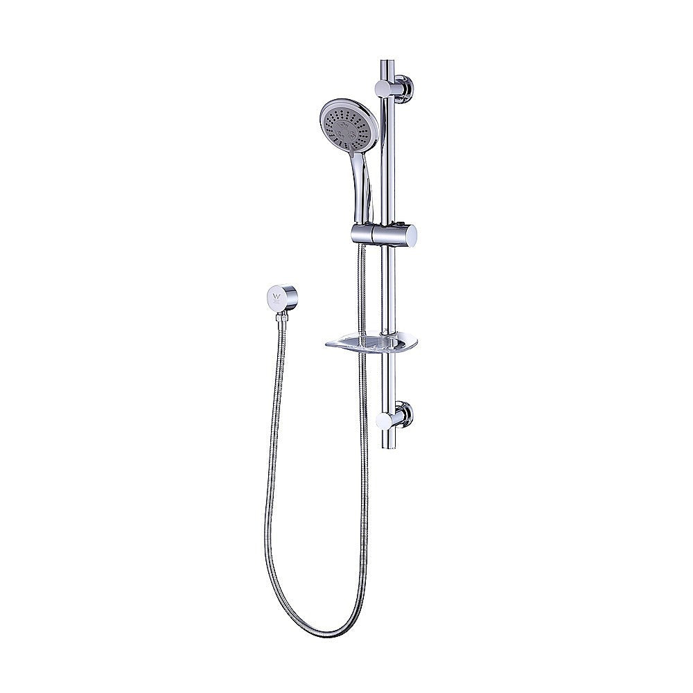 Handheld Shower Rail Set – Chrome, WELS 3‑Star, Stainless Steel Rail