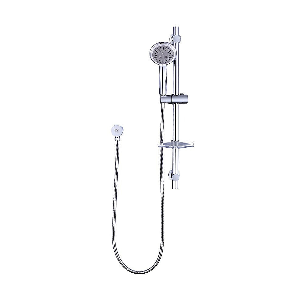 Handheld Shower Rail Set – Chrome, WELS 3‑Star, Stainless Steel Rail