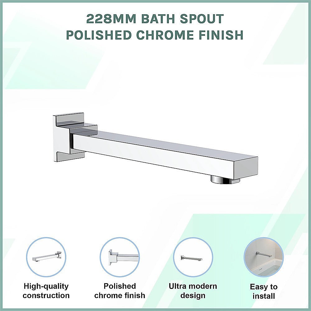 228mm Bath Spout Polished Chrome Finish