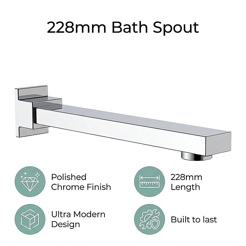 228mm Bath Spout Polished Chrome Finish