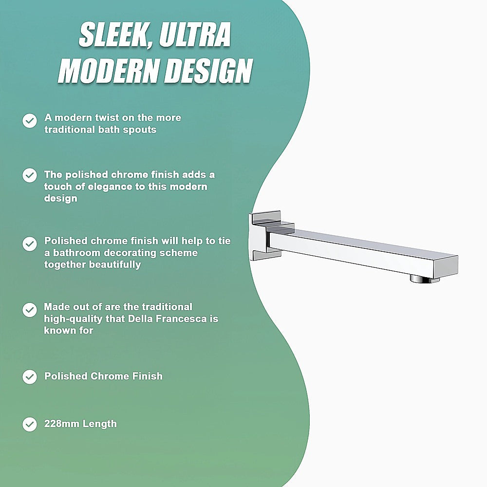 228mm Bath Spout Polished Chrome Finish