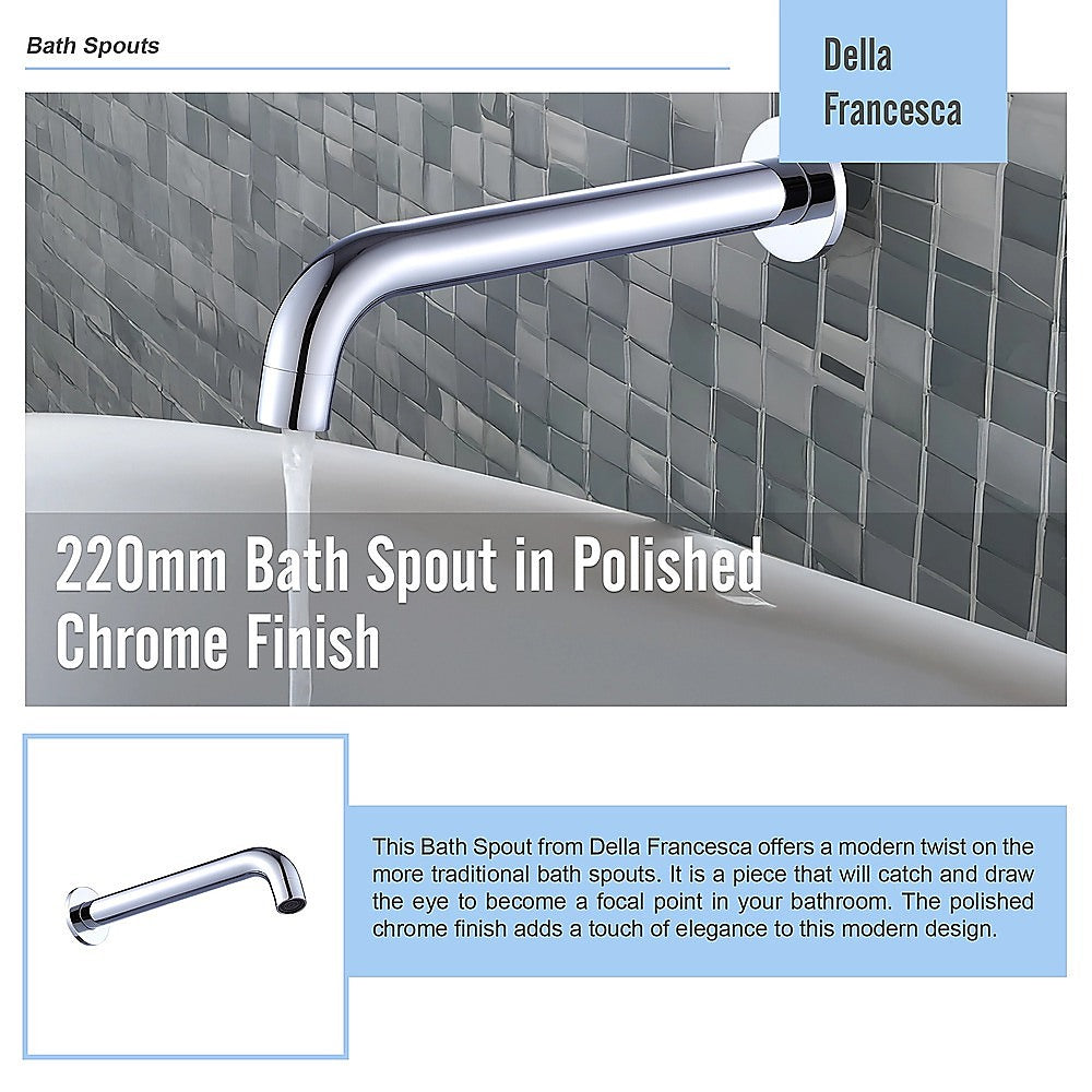 220mm Bath Spout in Polished Chrome Finish