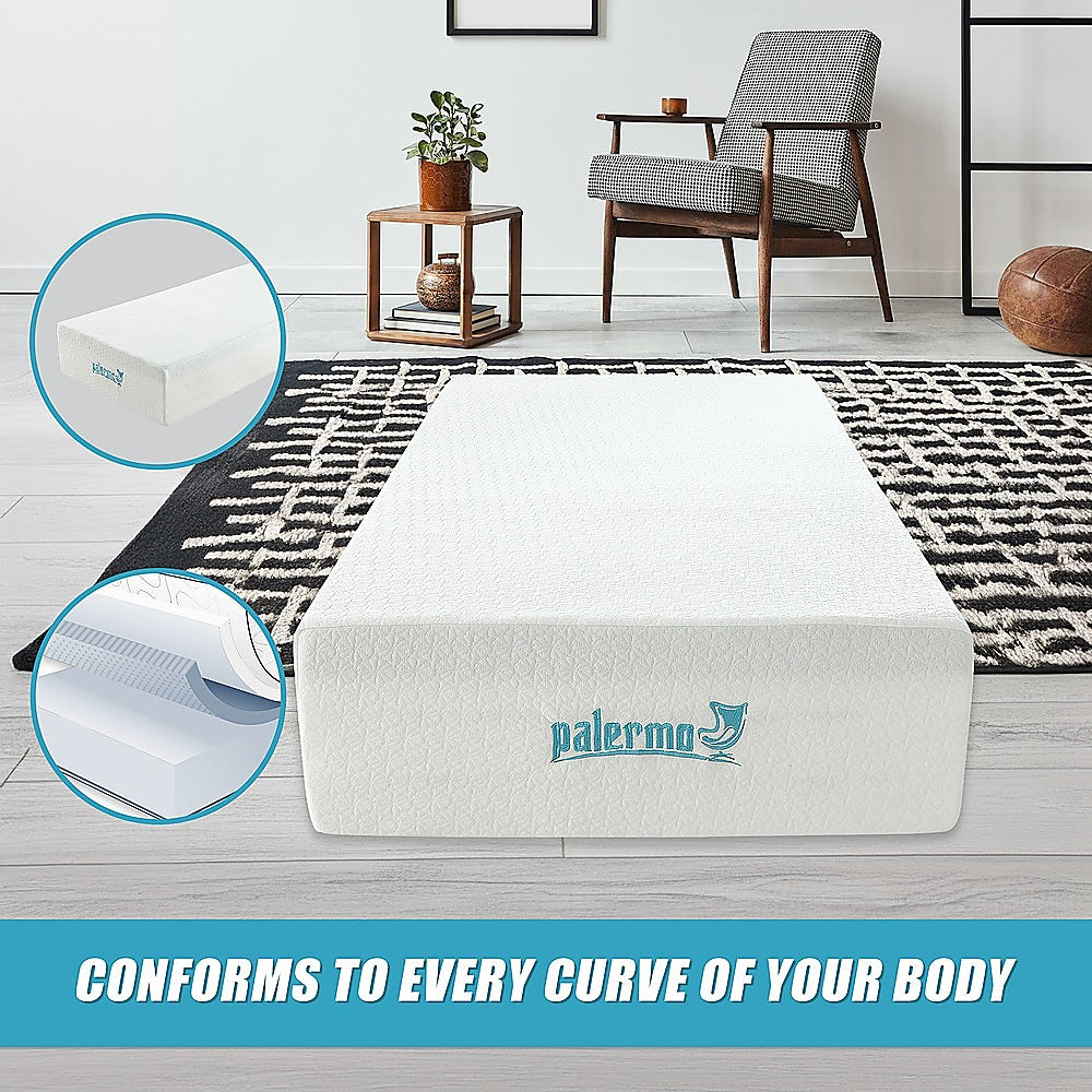 Single 30cm Green Tea Memory Foam Mattress – Cooling Comfort with CertiPUR-US® Certified Foam