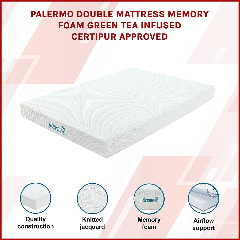 Double Green Tea Memory Foam Mattress – Cooling Comfort with CertiPUR-US® Certified Foam