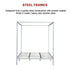 4 Four Poster King Bed Frame