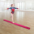 2.2m Gymnastics Folding Balance Beam Pink Synthetic Suede