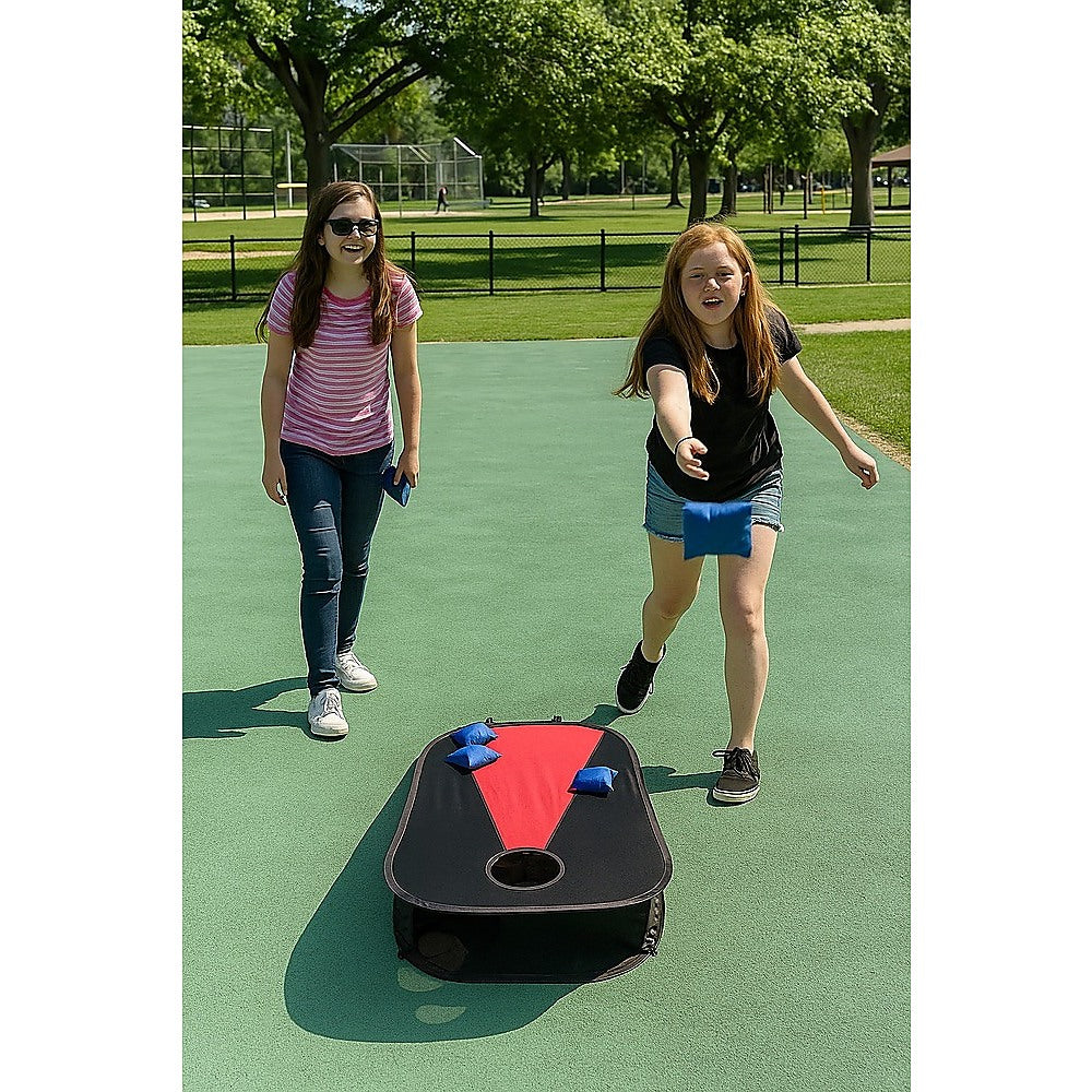 Collapsible Portable Corn Hole Boards With 8 Cornhole Bean Bags, Carry Case
