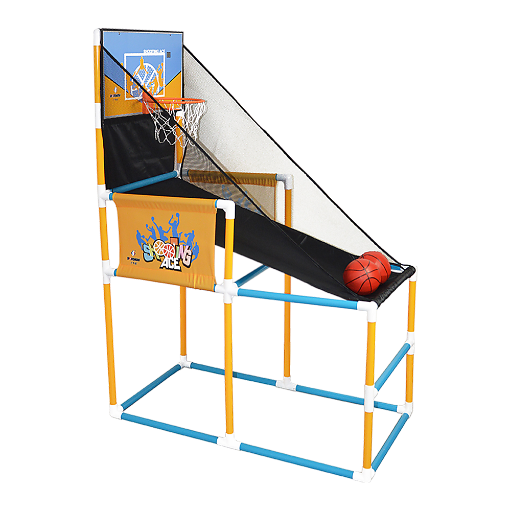 Kids Basketball Hoop Arcade Game with 2 Inflatable Balls and Air Pump Set