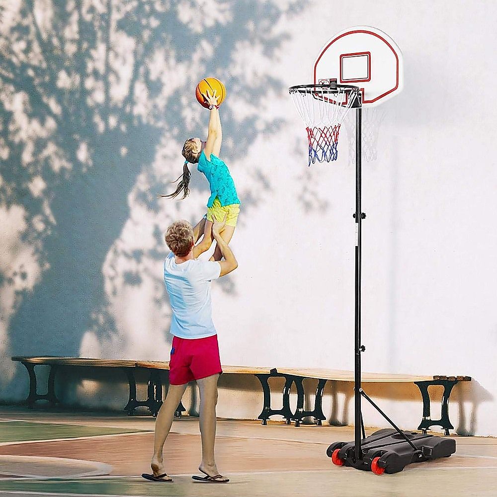 Basketball Ring Hoop Height Adjustable Portable Set, Steel and PE Build