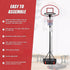 Basketball Ring Hoop Height Adjustable Portable Set, Steel and PE Build