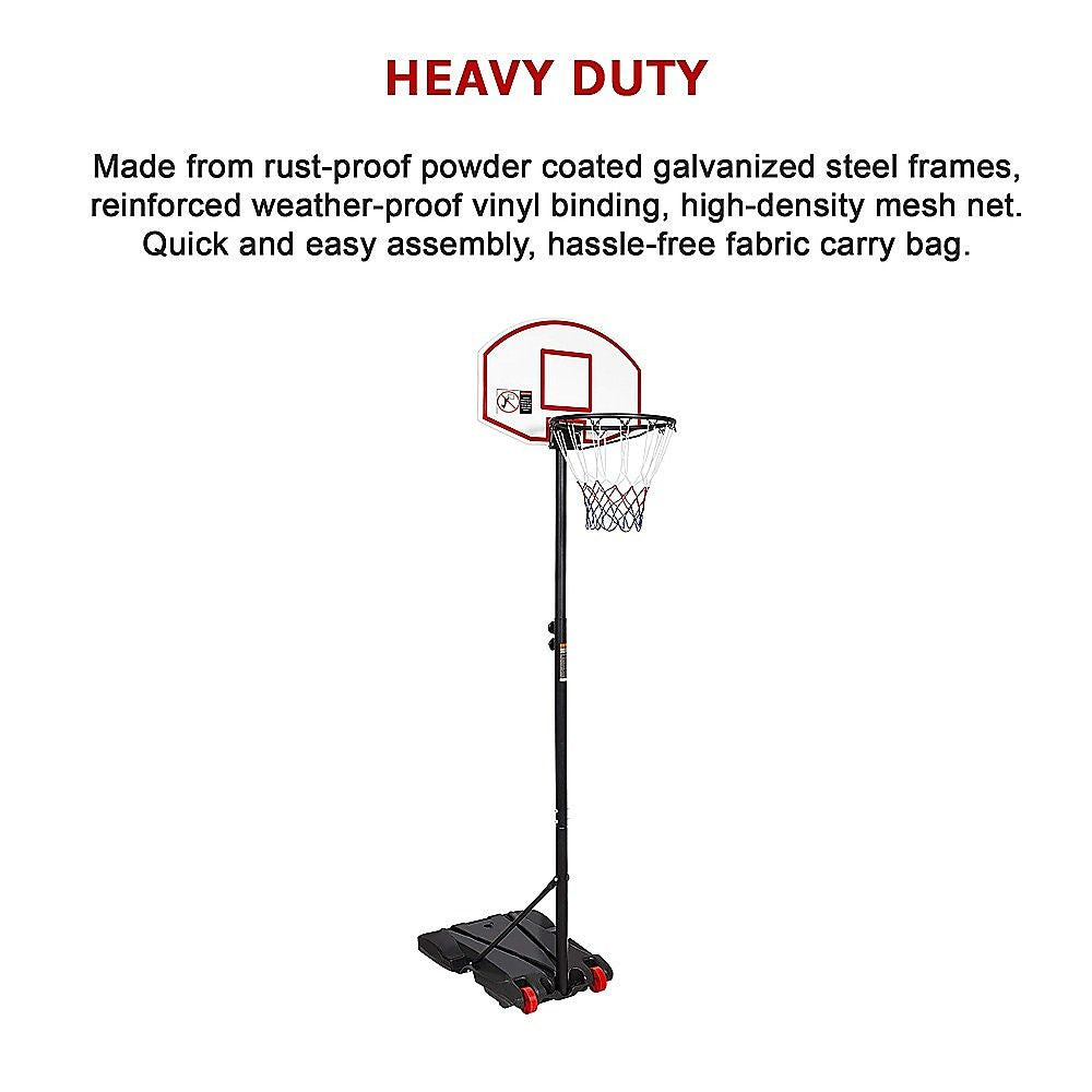 Basketball Ring Hoop Height Adjustable Portable Set, Steel and PE Build