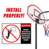 Basketball Ring Hoop Height Adjustable Portable Set, Steel and PE Build