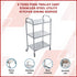 3 Tiers Food Trolley Cart Stainless Steel Utility Kitchen Dining Service