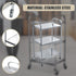 3 Tiers Food Trolley Cart Stainless Steel Utility Kitchen Dining Service