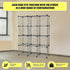 12 Cube Wire Grid Organiser Bookcase Storage Cabinet Wardrobe Closet Black