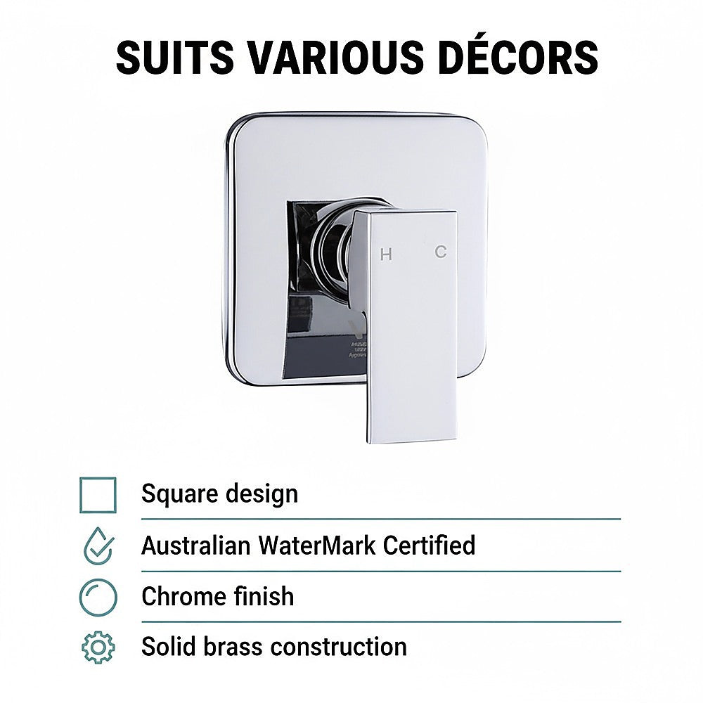 Shower Bath Mixer Tap Bathroom WATERMARK Approved - Chrome